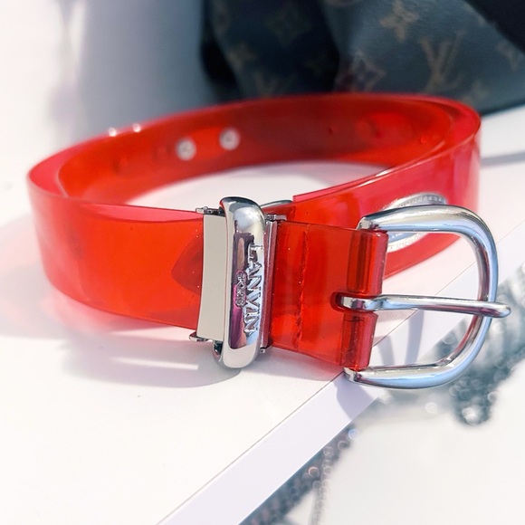 Auth. Lanvin Rare Vintage Neon Jelly Logo Belt - Picture 10 of 13